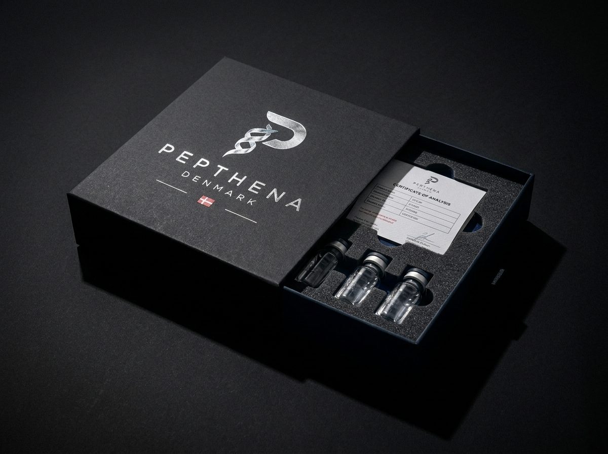 Pepthena packaging with vials and certificate