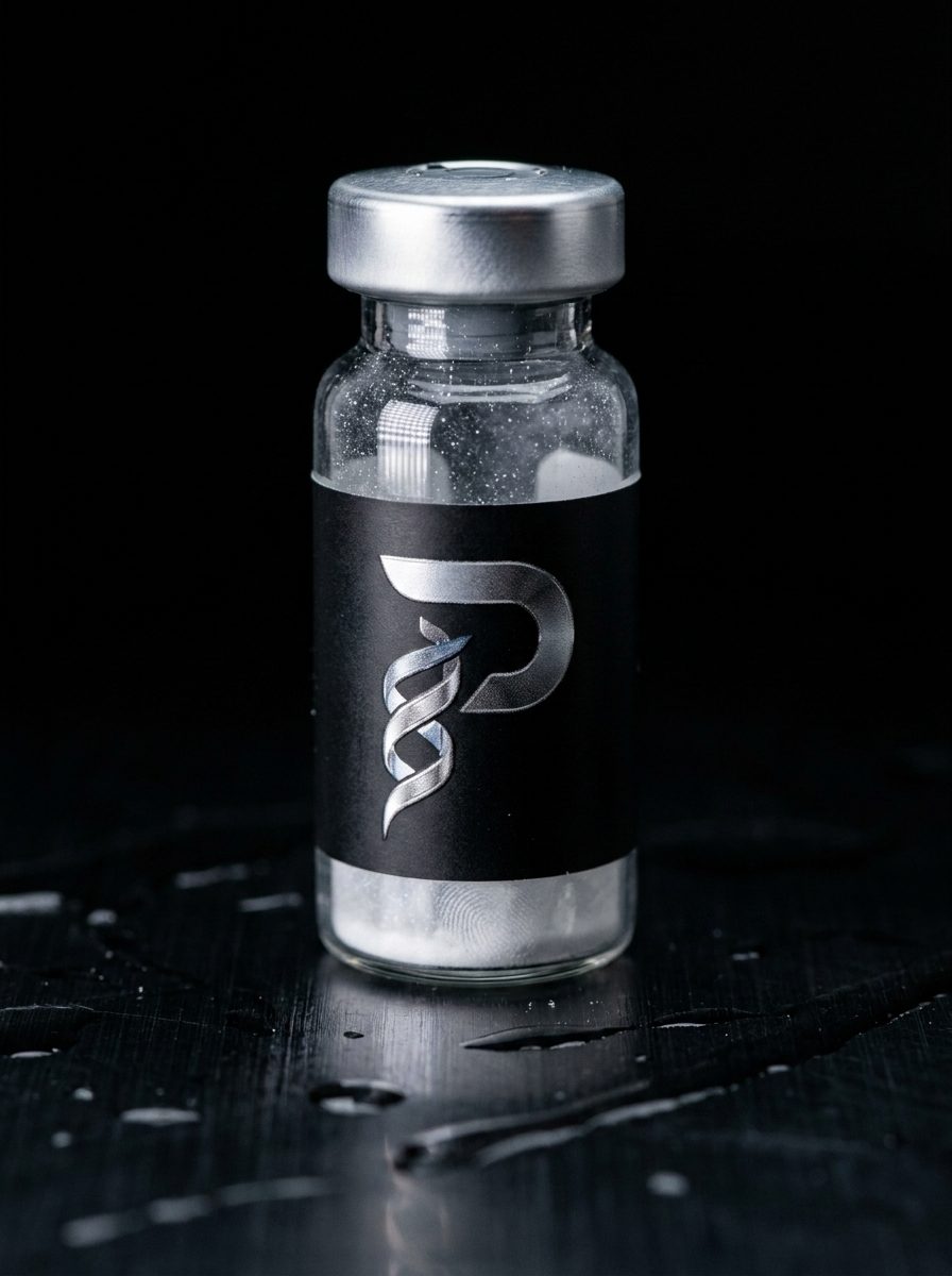 A Pepthena vial containing lyophilised peptide